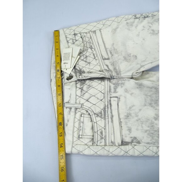 Maje Downtown Denim Skinny Jeans Quilted Pattern Zip Ankle Slim Size 38 (US M) - Picture 7 of 9